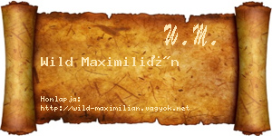 Wild Maximilián névjegykártya